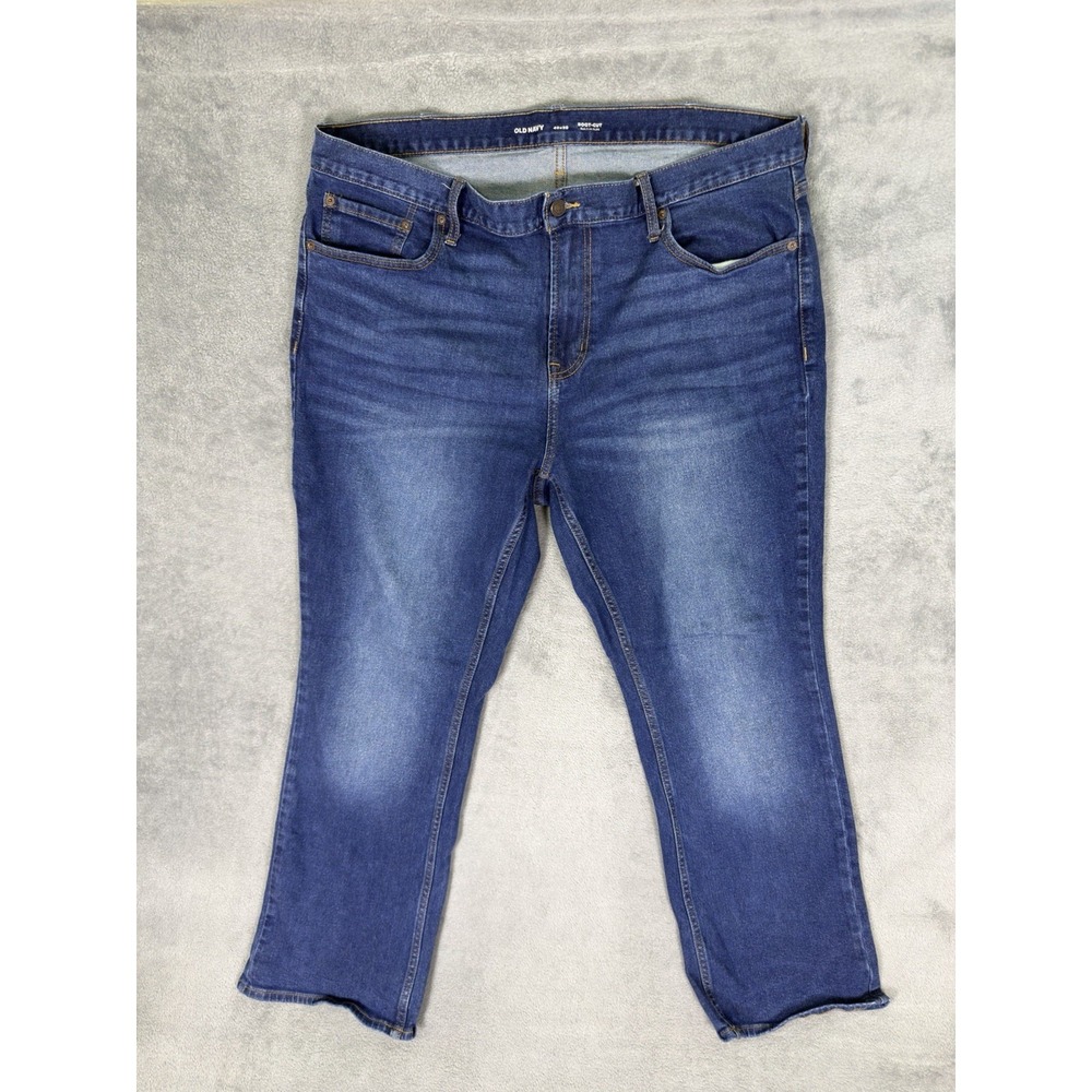 Old Navy Jeans Mens 40x30 Blue Dark Wash Denim Bootcut Mid Rise Stretch Cowboy
